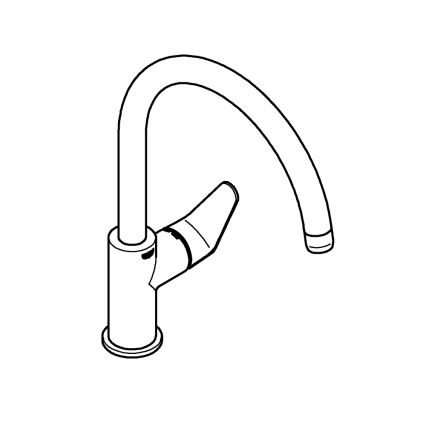 GROHE 31536001 - Смесител за мивка BAUCURVE 332 mm лъскав хром