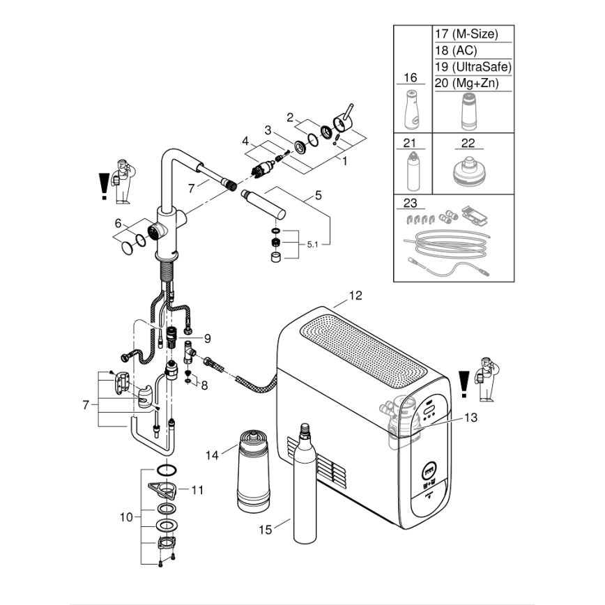 GROHE 31539000 - Мивен смесител BLUE HOME, L-излив, гланцов хром