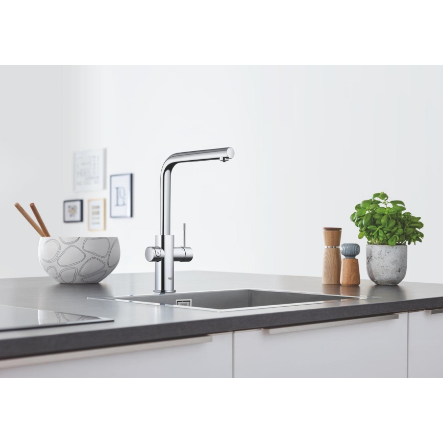 GROHE 31539000 - Мивен смесител BLUE HOME, L-излив, гланцов хром