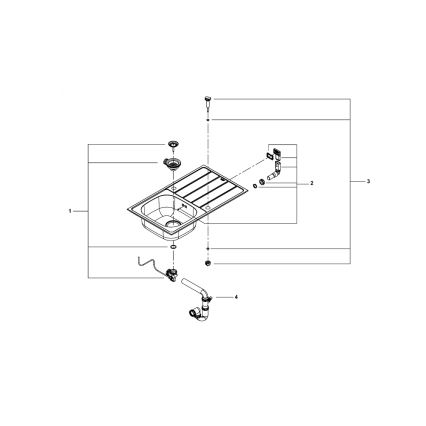 GROHE 31552SD1 - Кухненска мивка K200 860 x 500 мм неръждаема стомана