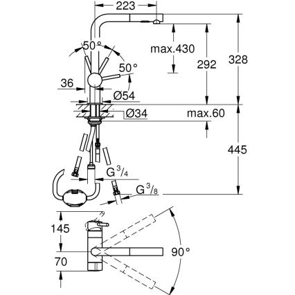 GROHE 31558GN0 - Смесител за мивка A златен