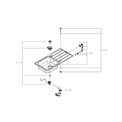 GROHE 31563SD1 - Мивка K500 1000 × 500 mm, неръждаема стомана