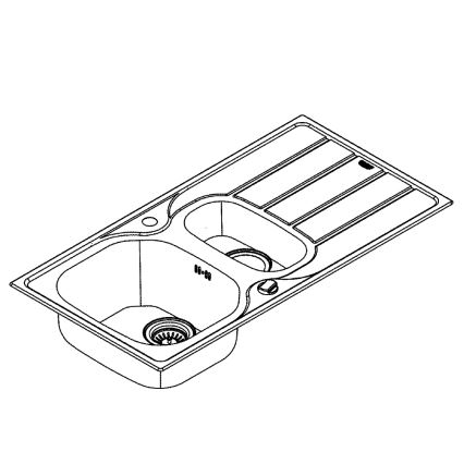 GROHE 31564SD1 - Мивка K200 965 × 500 мм, неръждаема стомана