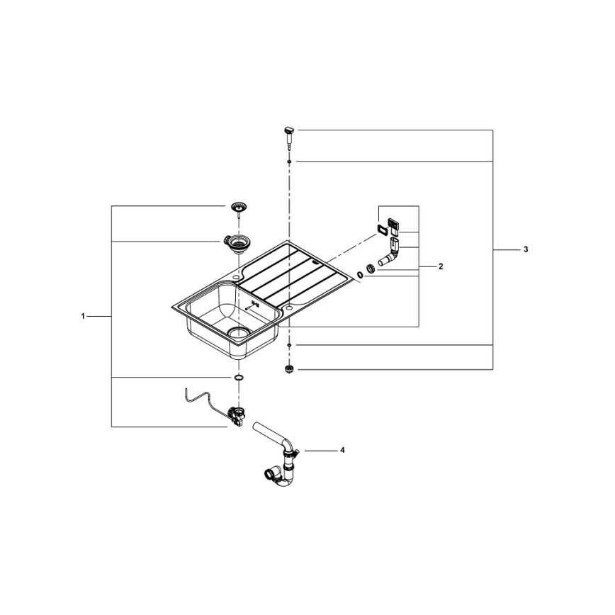 GROHE 31571SD1 - Мивка K500 860 × 500 mm от неръждаема стомана