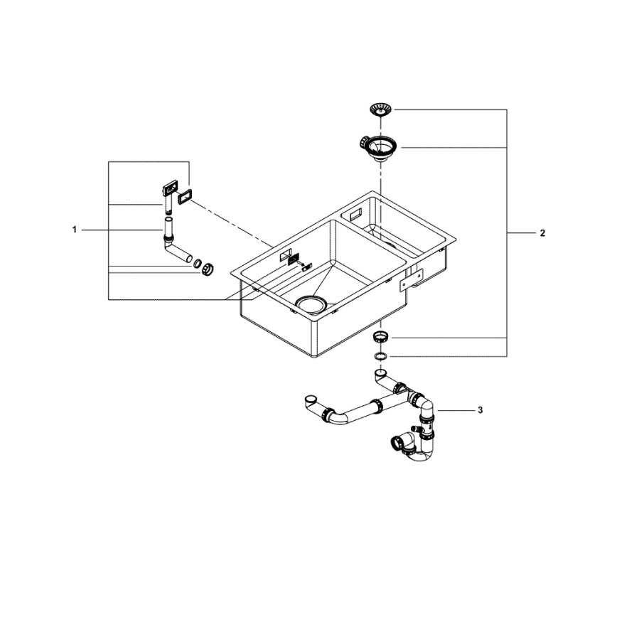 GROHE 31575SD1 - Кухненска мивка K700U 760 × 450 мм неръждаема стомана