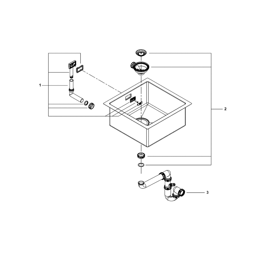 GROHE 31578SD1 - Мивка K700 464 x 464 x 200 от неръждаема стомана