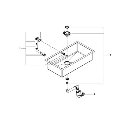 GROHE 31580SD1 - Кухненска мивка K700 864 × 464 мм неръждаема стомана