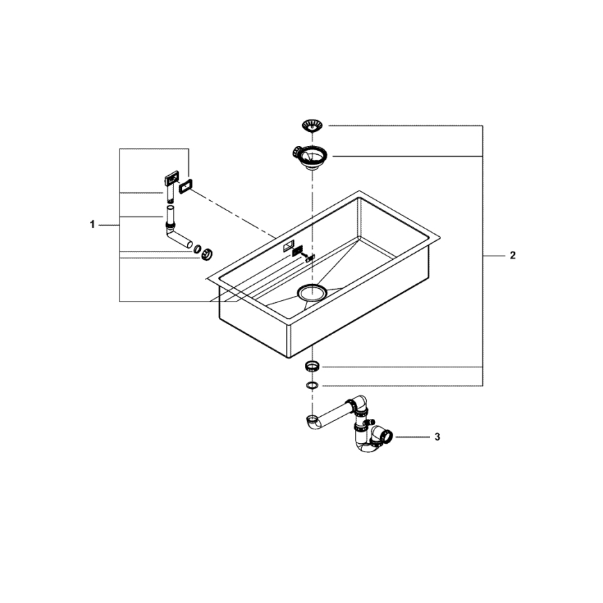 GROHE 31580SD1 - Кухненска мивка K700 864 × 464 мм неръждаема стомана