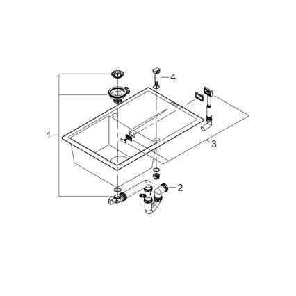 GROHE 31639AP0 - Композитна мивка K400 780 × 500 мм черна