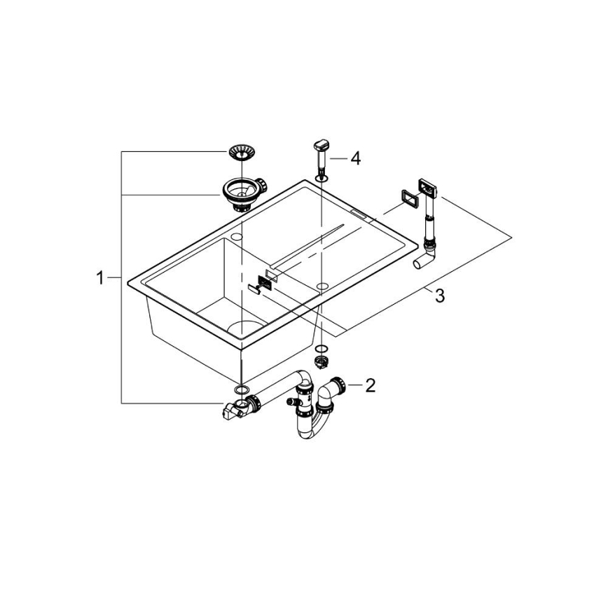 GROHE 31639AP0 - Композитна мивка K400 780 × 500 мм черна