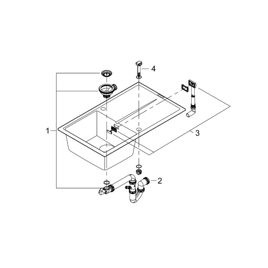 GROHE 31640AP0 - Композитна мивка K400 860 × 500 мм черна