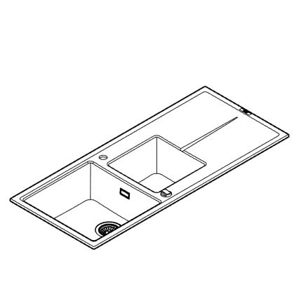 GROHE 31643AP0 - черна композитна мивка K400 1160 × 500 мм