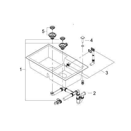 GROHE 31649AP0 - Композитна мивка K500 860 × 500 мм черна