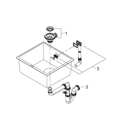 GROHE 31653AP0 - Мивка K700U 457 × 406 mm камен/черен