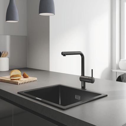 GROHE 31654AP0 - Мивка K700U 533 × 457 мм черен гранит/черен
