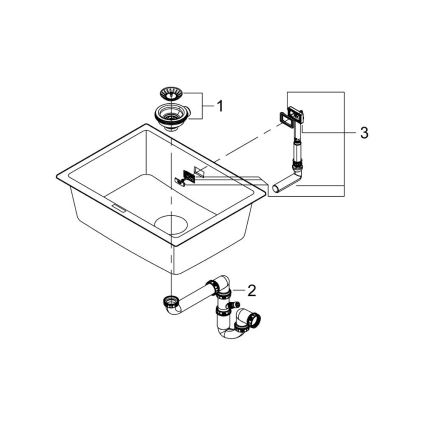 GROHE 31655AP0 - Композитна мивка K700U 610 × 460 мм черна