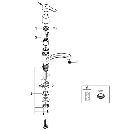 GROHE 31680000 - Смесител за кухненска мивка BAUECO лъскав хром