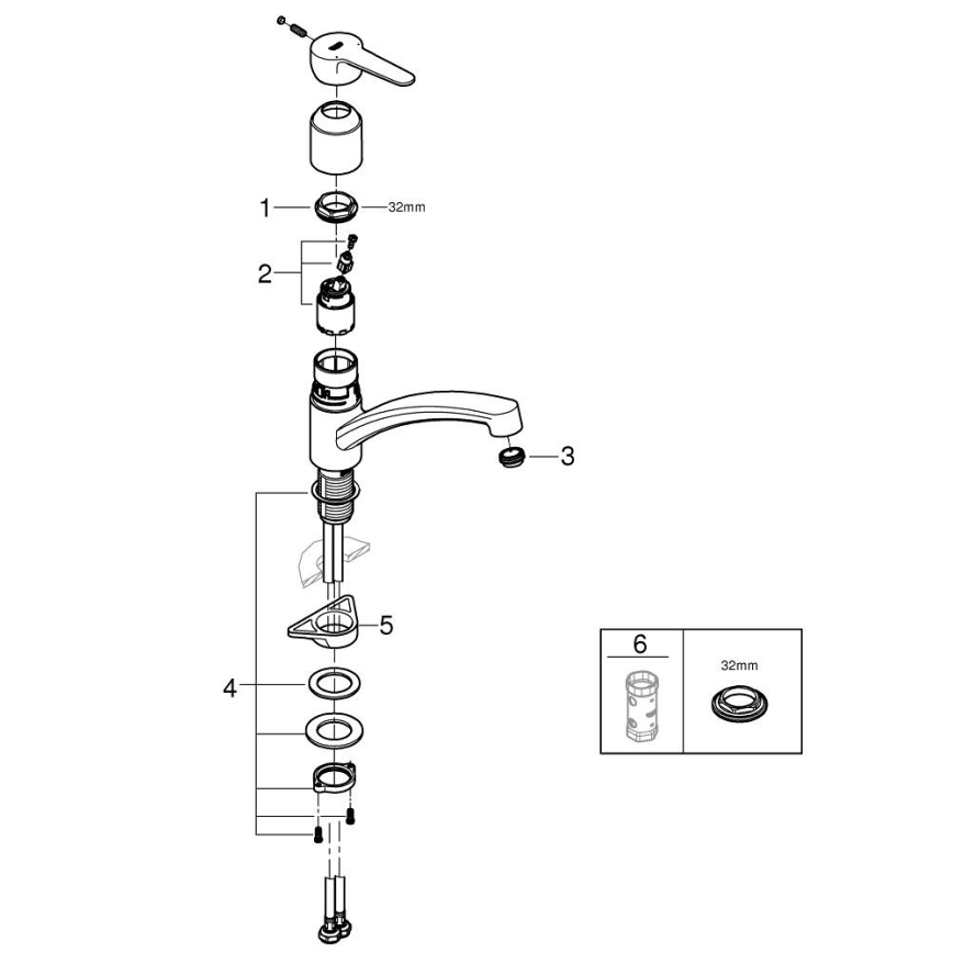 GROHE 31680000 - Смесител за кухненска мивка BAUECO лъскав хром