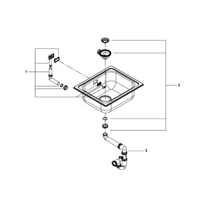 GROHE 31719SD0 - Кухненска мивка K200 533 × 457 mm неръждаема стомана
