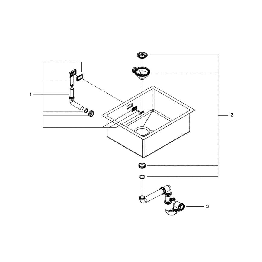 GROHE 31726SD0 - Кухненска мивка K700 550 × 450 мм, неръждаема стомана