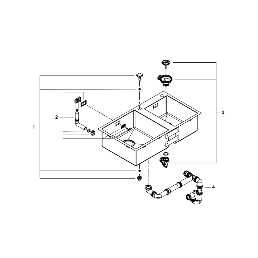 GROHE 31855SD0 - Кухненска мивка K700 860 × 500 мм неръждаема стомана