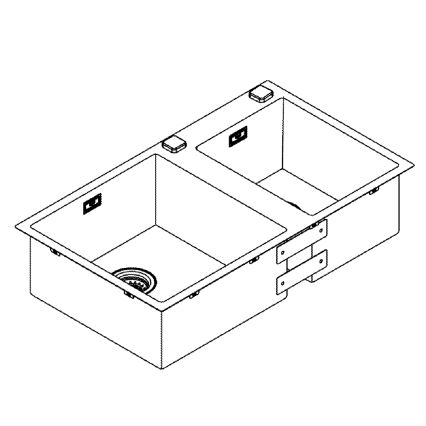 GROHE 31855SD0 - Кухненска мивка K700 860 × 500 мм неръждаема стомана