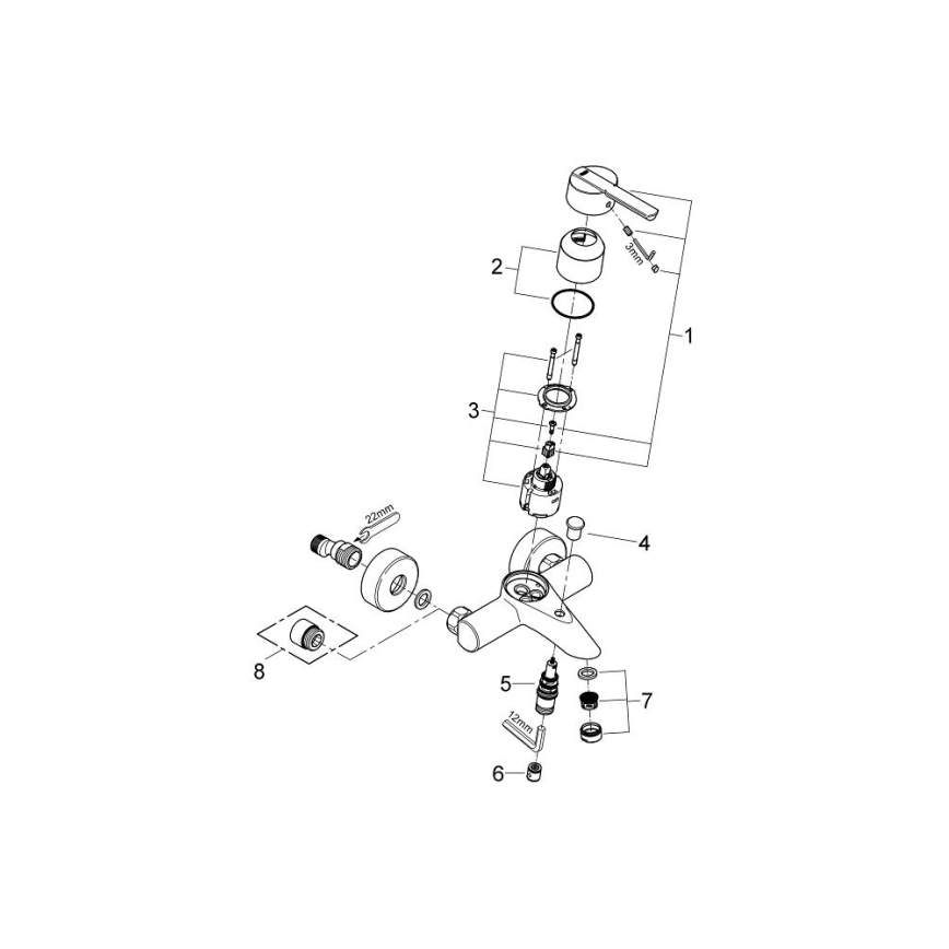 GROHE 32269000 - Смесител за вана FEEL DN 15, бляскав хром