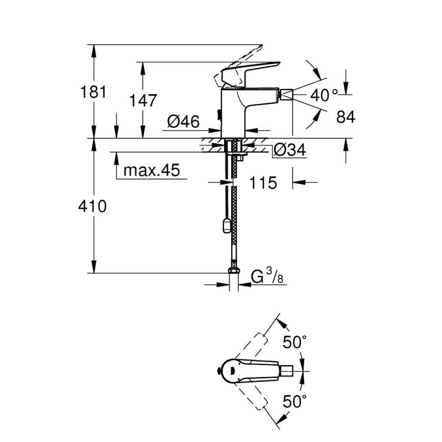 GROHE 32281002 - Смесител за биде START S лъскав хром