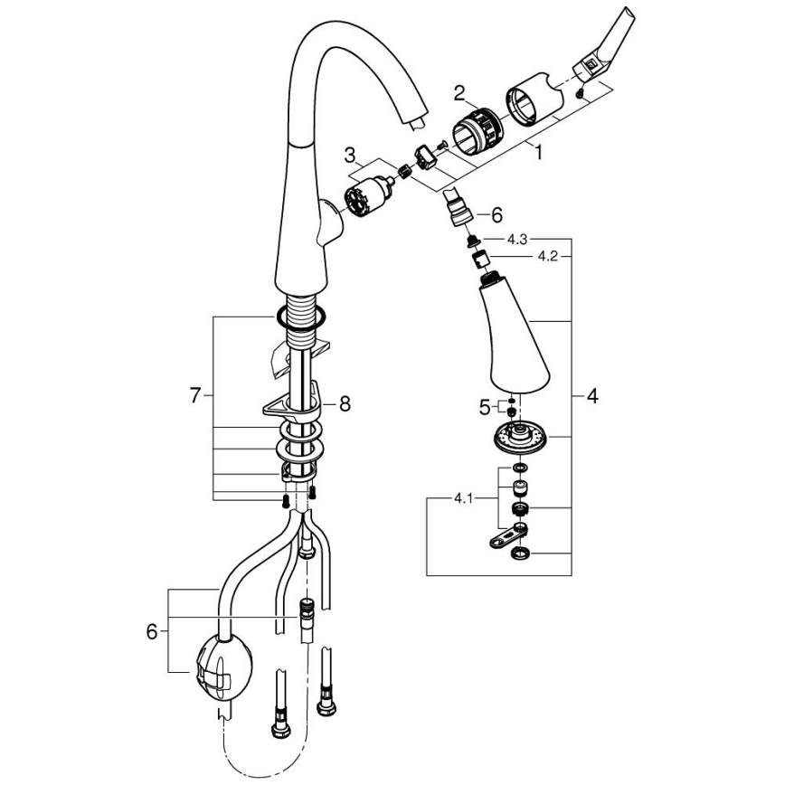 GROHE 32294002 - Смесител за мивка ZEDRA 401 мм, лъскав хром