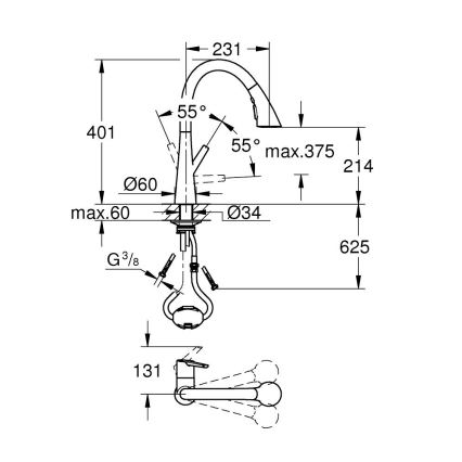 GROHE 32294002 - Смесител за мивка ZEDRA 401 мм, лъскав хром