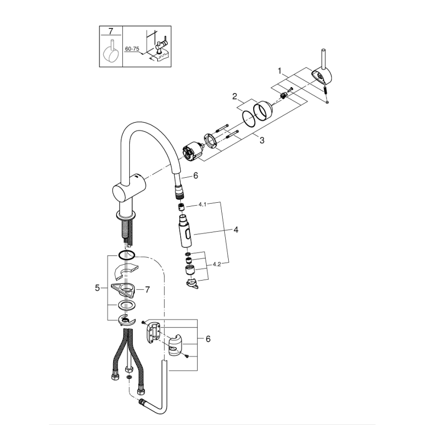 GROHE 32321002 - Кухненски смесител A, лъскав хром