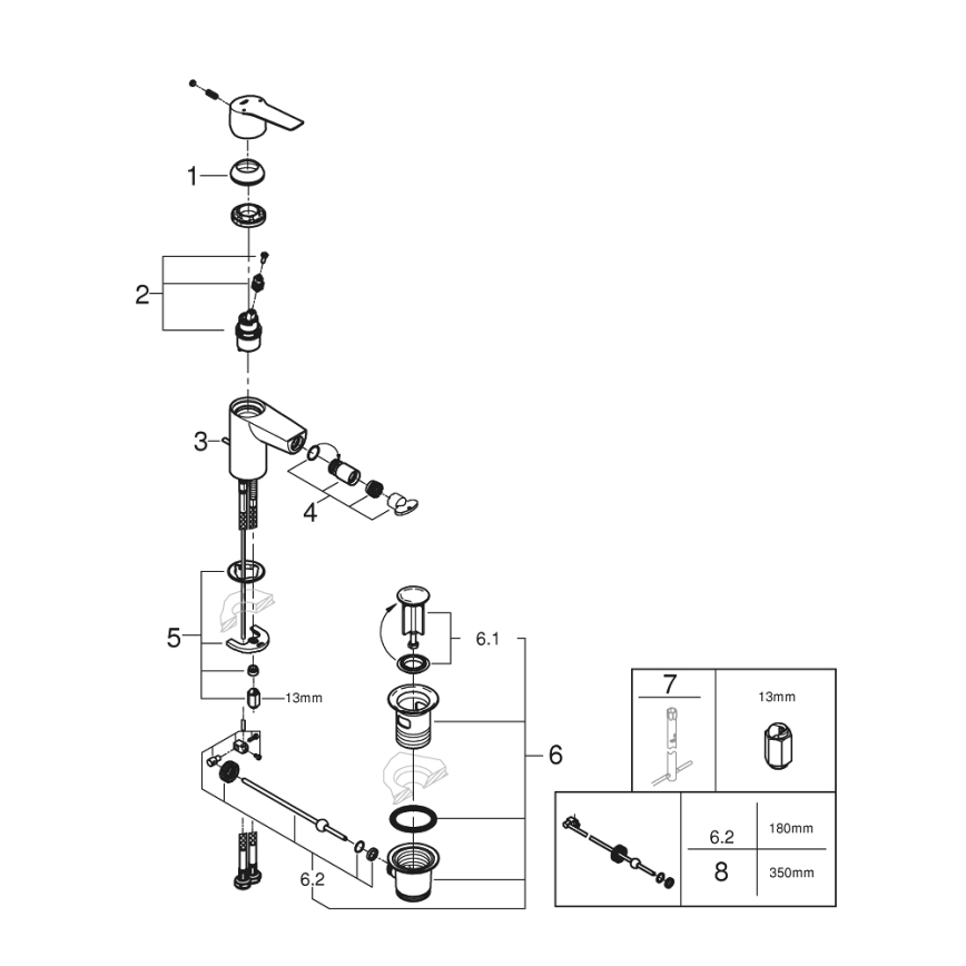 GROHE 325602432 - Смесител за биде START, размер S, черен