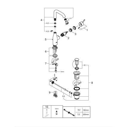 GROHE 32628AL1 - Смесител за мивка ESSENCE размер L антрацит