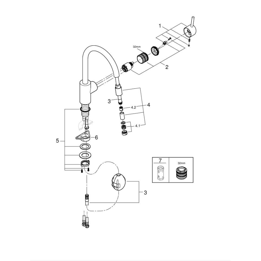 GROHE 32663003 - Кухненски смесител CONCETTO 360 мм лъскав хром