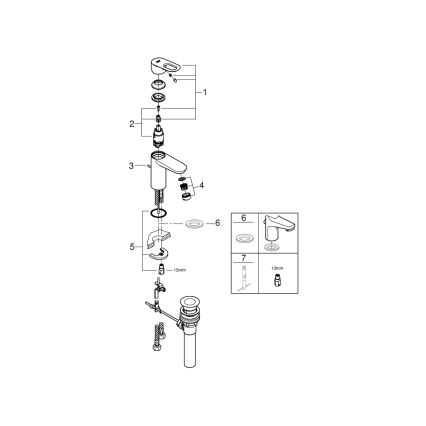 GROHE 32814000 - Смесител за мивка BAULOOP, лъскав хром