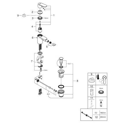 GROHE 32839000 - Смесител за биде EUROSMART COSMOPOLITAN размер S лъскав хром