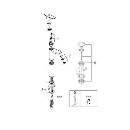GROHE 32860001 - Смесител за умивалник BAUEDGE 304 mm блестящ хром