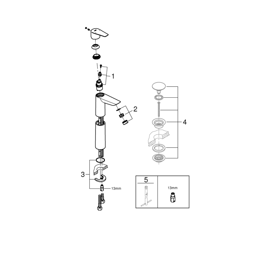 GROHE 32860001 - Смесител за умивалник BAUEDGE 304 mm блестящ хром