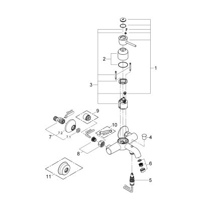 GROHE 32865000 - Смесител за вана BAUCLASSIC DN 15, хром с висок блясък