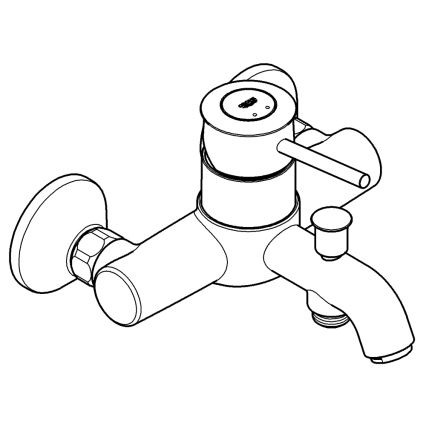 GROHE 32865000 - Смесител за вана BAUCLASSIC DN 15, хром с висок блясък