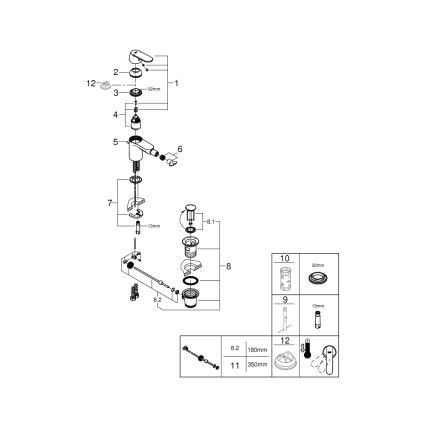 GROHE 32885000 - Смесител за биде GET DN 15, лъскав хром
