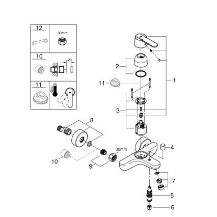 GROHE 32887000 - Смесител за вана GET DN 15, гланцов хром