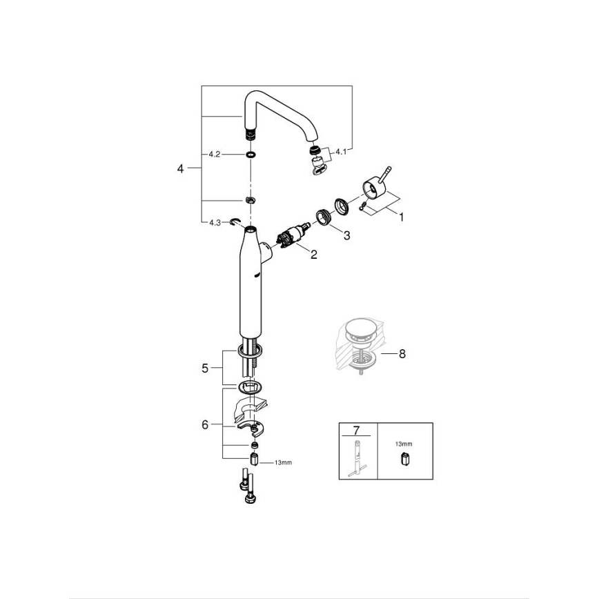 GROHE 32901DL1 - Смесител за умивалник ESSENCE размер XL меден
