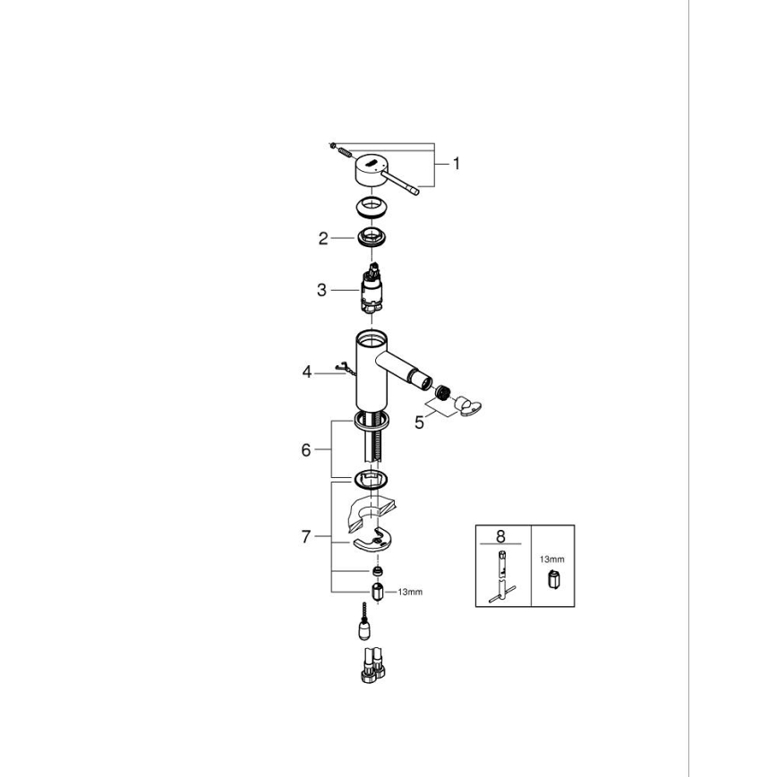 GROHE 32934001 - Смесител за биде ESSENCE DN 15, полирано хромово покритие