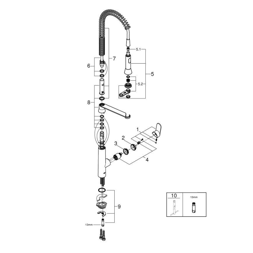 GROHE 32950000 - Кухненски смесител K7, полирано хромово покритие