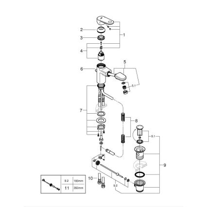 GROHE 33155002 - Смесител за умивалник EUROPLUS DN 15 гланцов хром