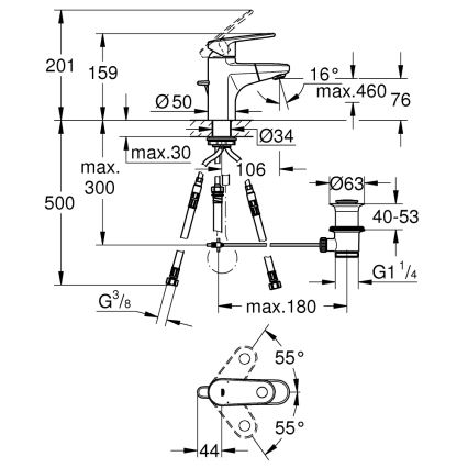 GROHE 33155002 - Смесител за умивалник EUROPLUS DN 15 гланцов хром