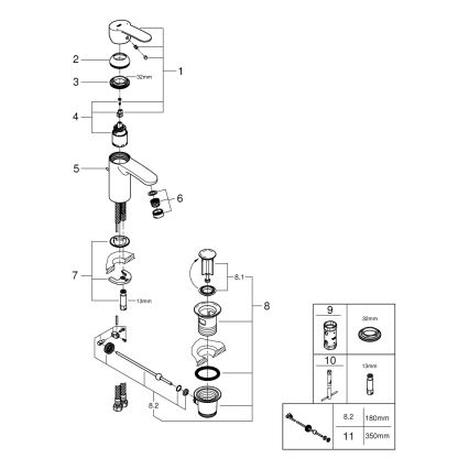 GROHE 3355220E - Смесител за мивка EUROSTYLE COSMOPOLITAN блестящ хром