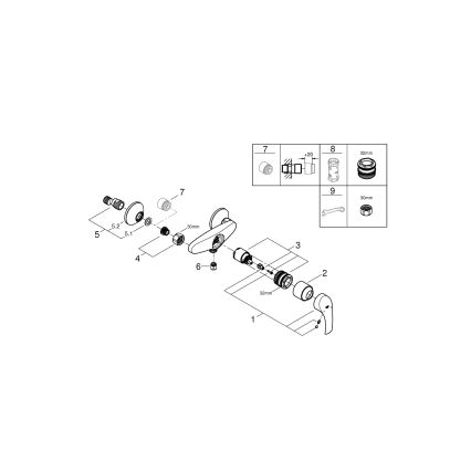 GROHE 33555002 - Смесител за душ EUROSMART DN 15, хром гланц