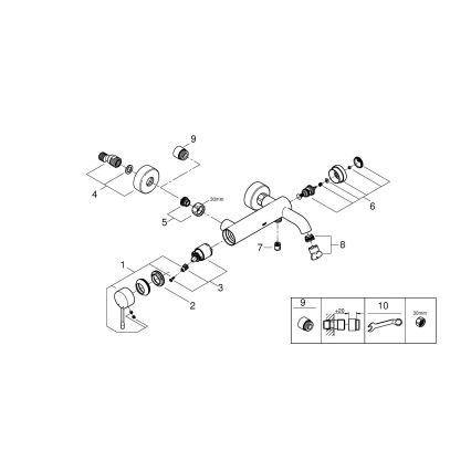 GROHE 33624GN1 - Смесител за вана ESSENCE 193 мм, сатенено злато